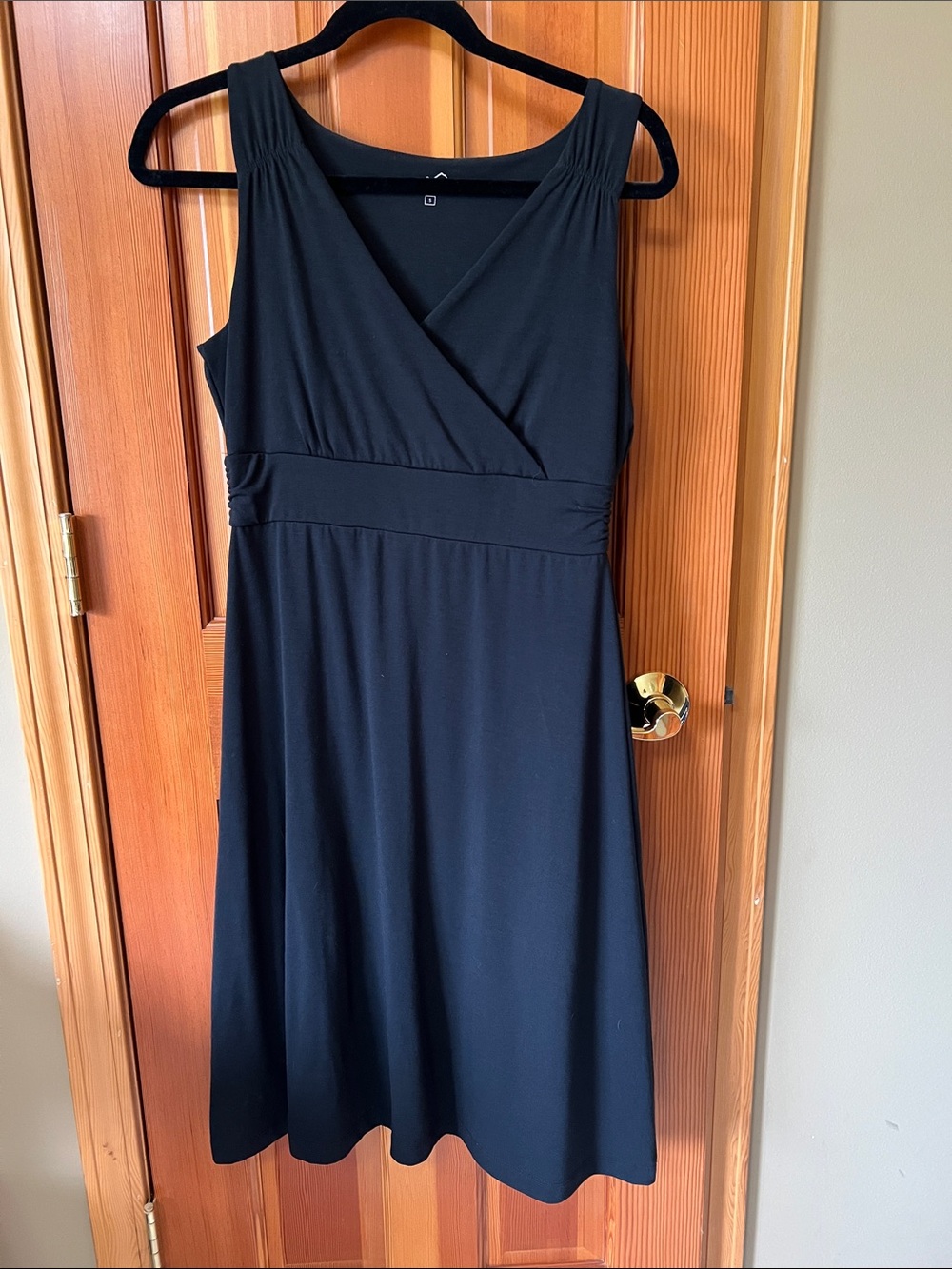 Eddie Bauer Black Sleeveless Wrap-Style Dress